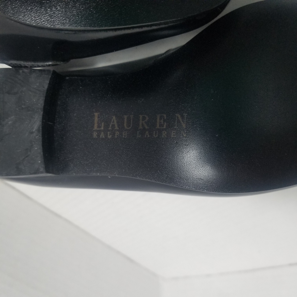 LAUREN RALPH LAUREN WOMEN'S BLACK LEATHER LOAFERS SIZE 6B - Picture 8 of 12